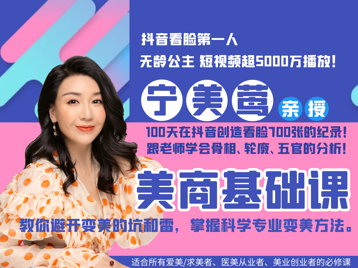 【宁美莺老师】脸部美学基础课（12节视频教学）