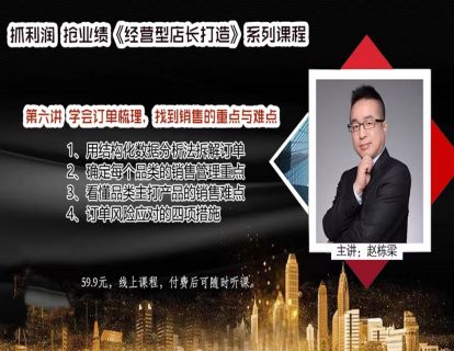 经营型店长打造（第六讲：学会订单梳理，找到销售的重点与难点）