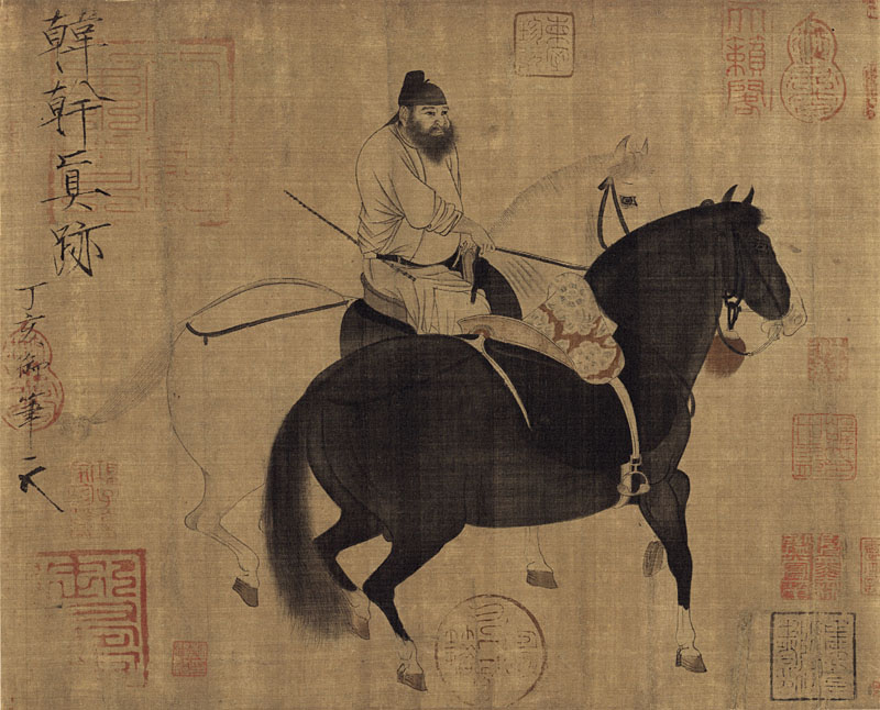 2.	韩幹《牧马图》：拜马为师，杜甫盛赞