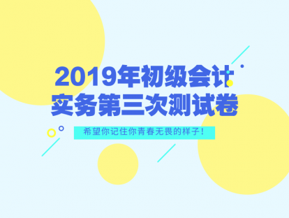 2019年初级会计实务第三次测试卷（可打印、可复制）