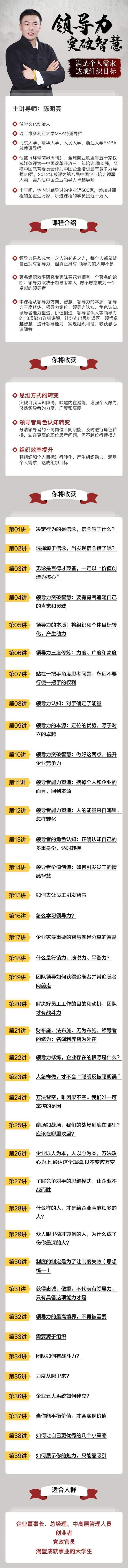 陈明亮——领导力.突破智慧（最新！）