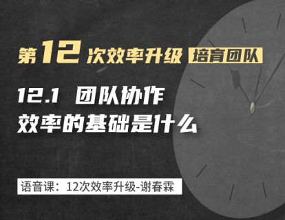 12-1 团队协作效率的基础是什么