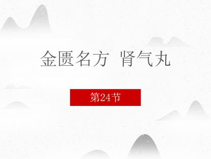 24 金匮名方 肾气丸