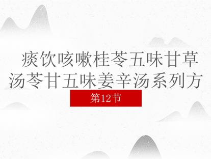 12 痰饮咳嗽 桂苓五味甘草汤 苓甘五味姜辛汤系列方
