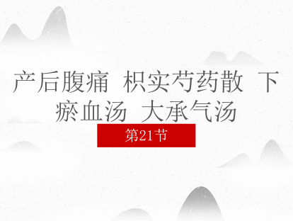 21 产后腹痛 枳实芍药散 下瘀血汤 大承气汤