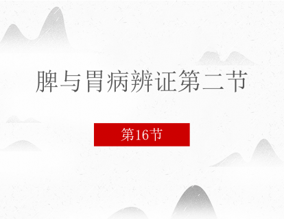 16 脾与胃病辨证第二节