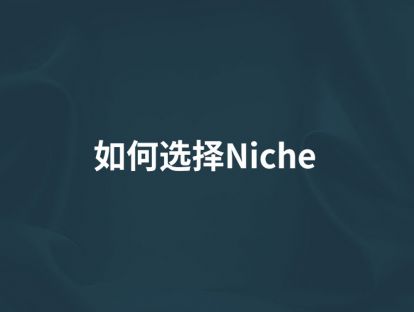 第4讲【如何选择Niche】