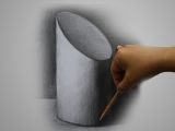 10.石膏几何体素描写生-圆柱切面体