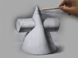 12.石膏几何体素描写生-圆柱圆锥贯穿体