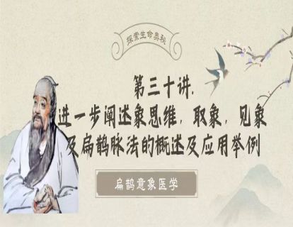 第三十讲 进一步阐述象思维，取象，见象及扁鹊脉法的概述及应用举例
