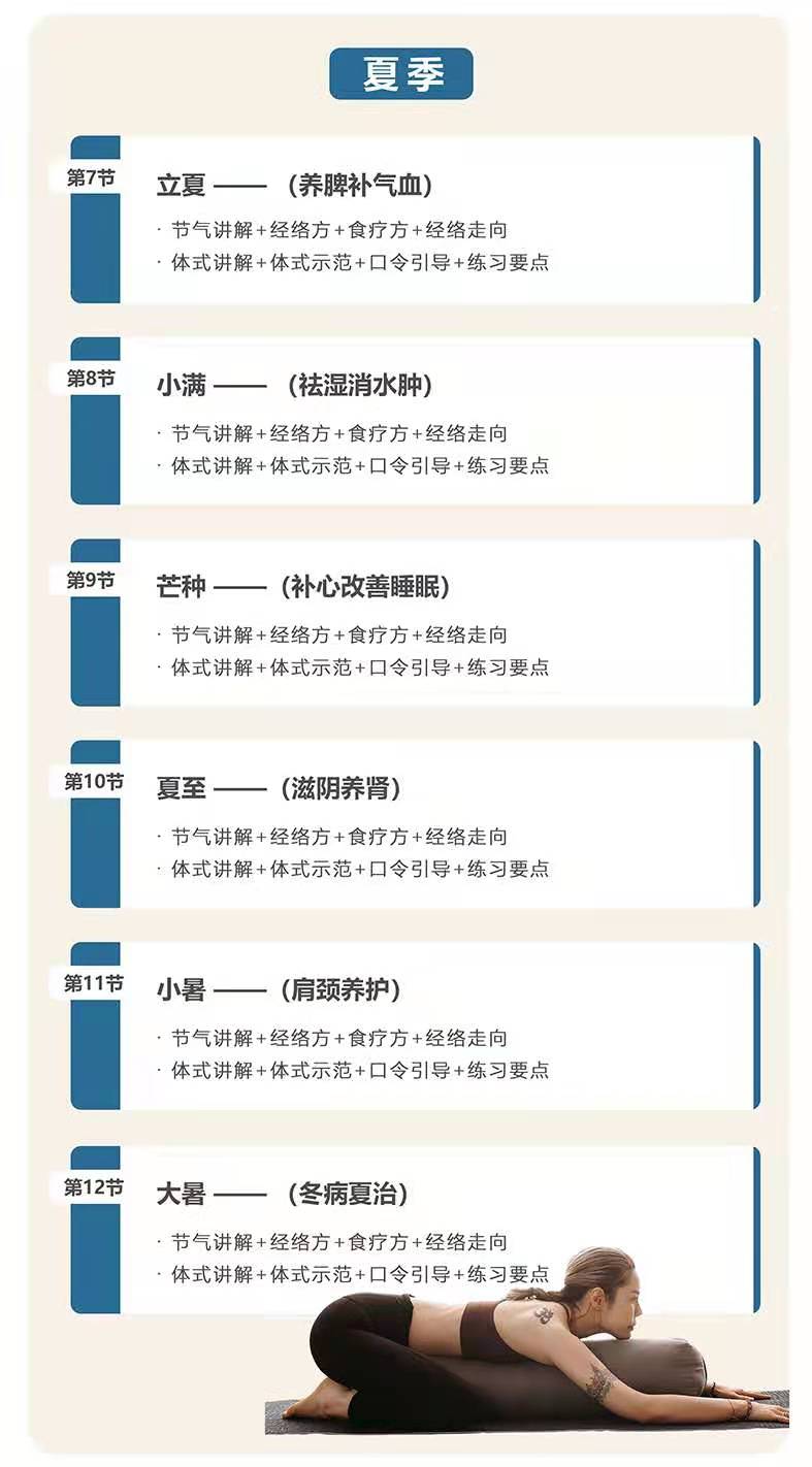 阴瑜伽之四季理疗修复，24节节气经络全系列