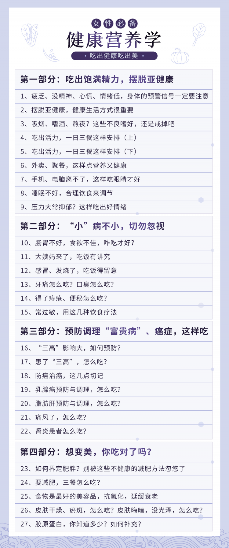 女性必备健康营养学，吃出健康吃出美