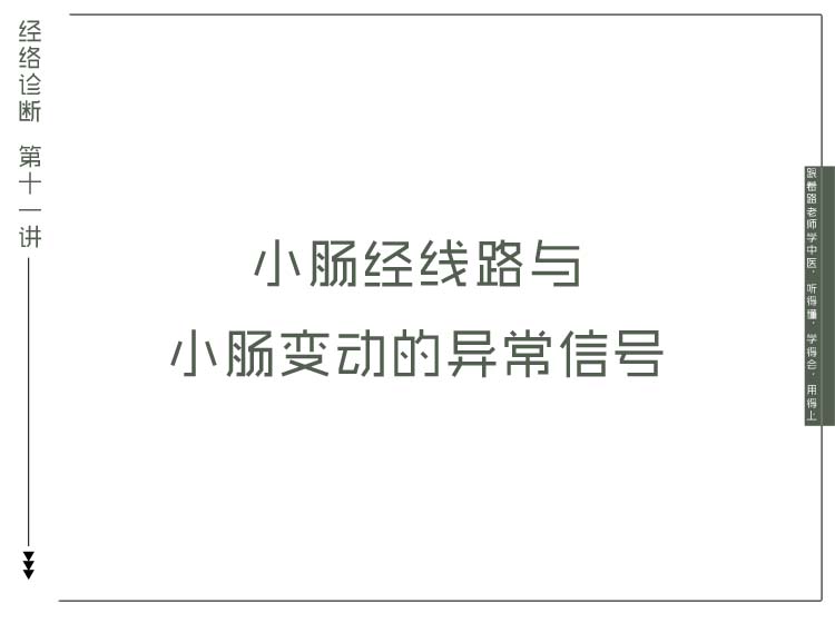 12：小肠经线路与小肠变动的异常信号
