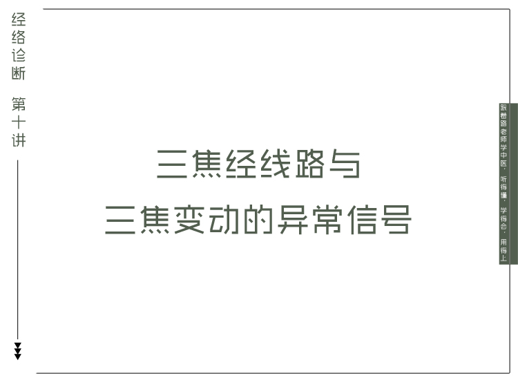 11：三焦经线路与三焦变动的异常信号