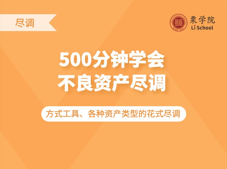 500分钟学会不良资产尽调