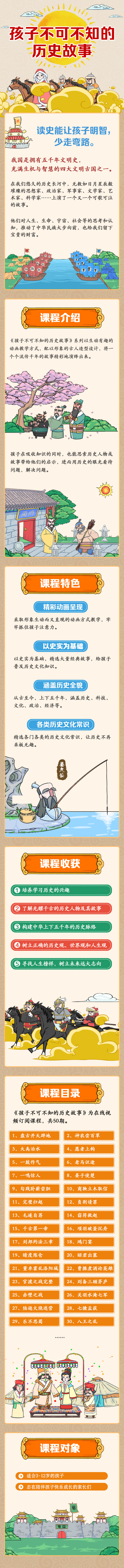 读史明智，趣看历史。精选中华五千年历史瑰宝，动画生动演绎，让孩子轻松完成历史启蒙！