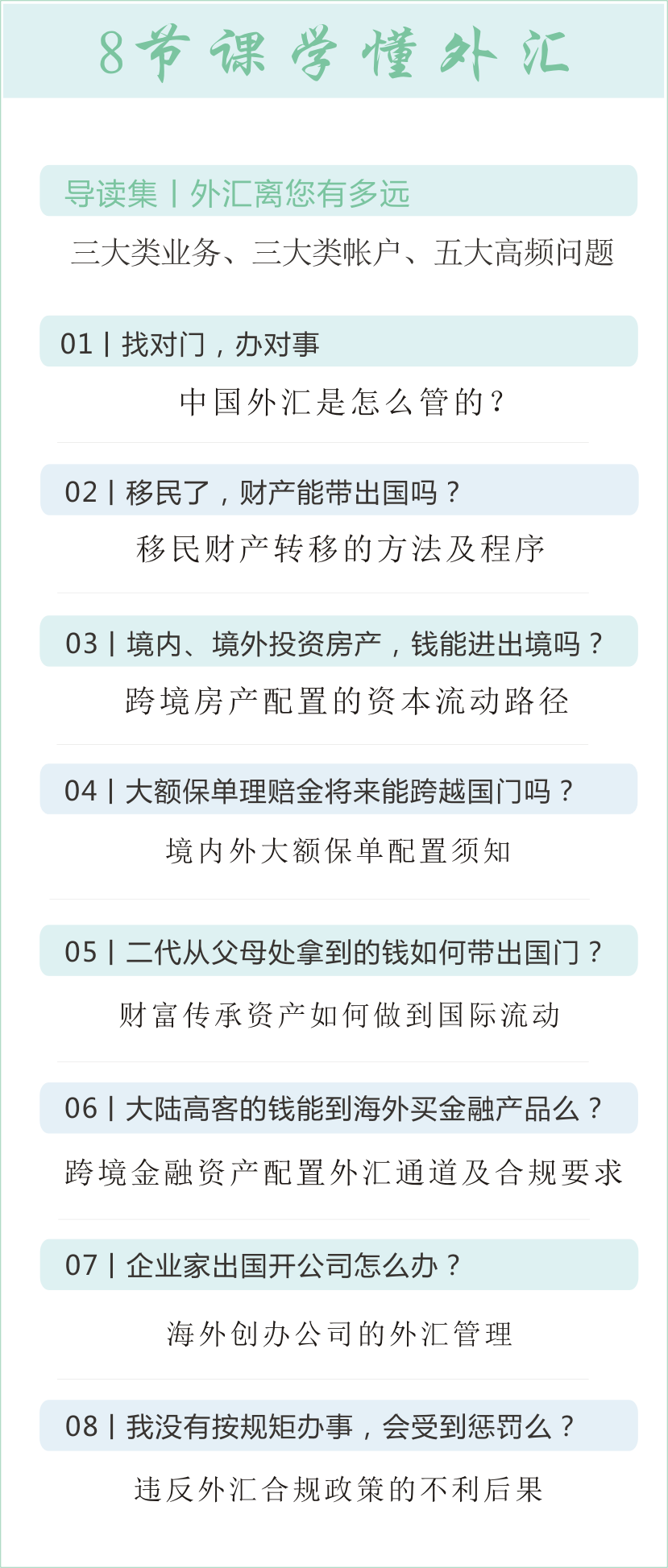 8节课解读高频外汇问题——财富进出境,外汇小灵通