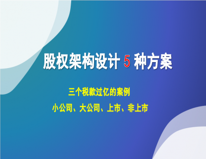 1.1 股权架构与节税，搭建家族公司交5亿元税