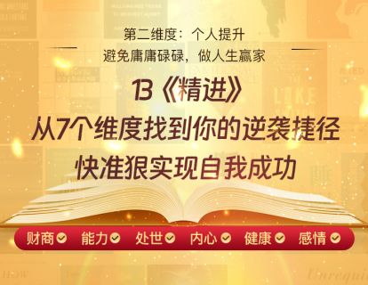 13《精进》从7个维度找到你的逆袭捷径，快准狠实现自我成功