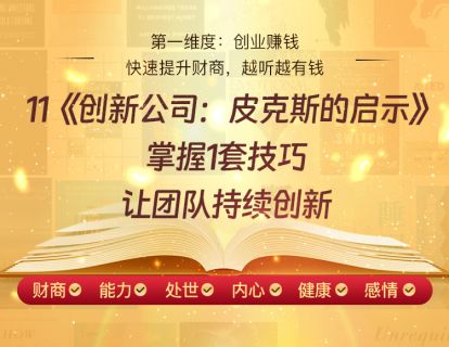11《创新公司：皮克斯的启示》掌握1套技巧，让团队持续创新