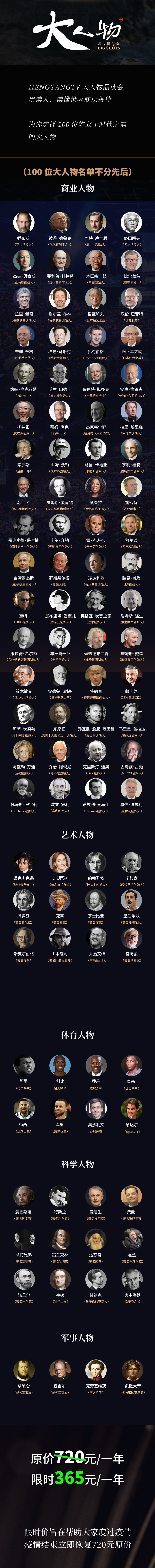 《大人物品读会》年度VIP｜真人解读100位大人物大咖