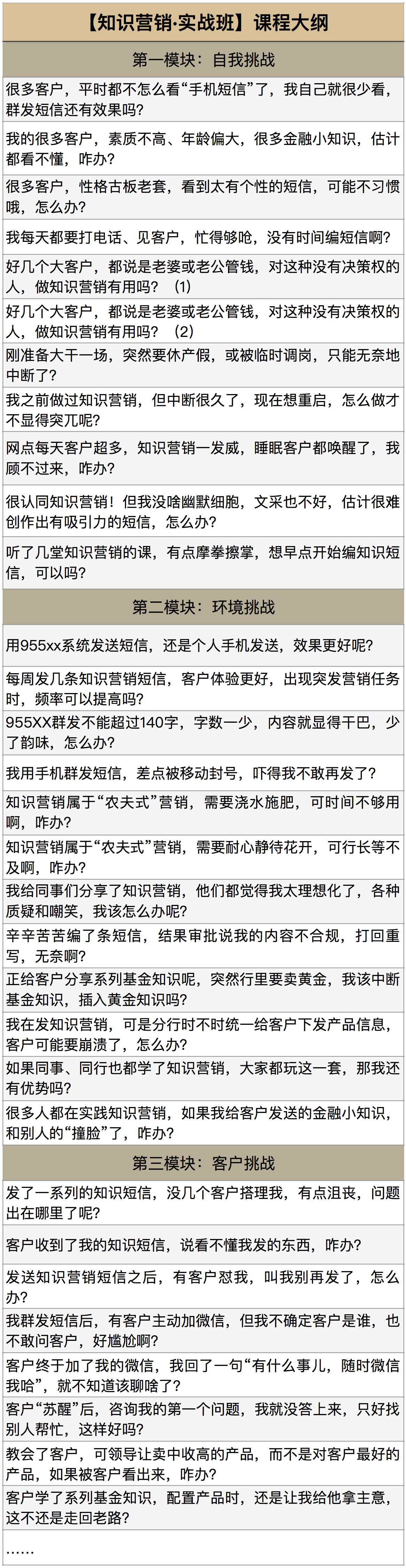 知识营销训练营•实战班，从“知道”到“做到”
