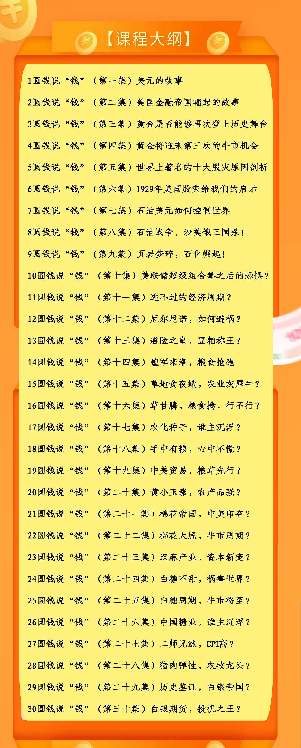 圆钱说“钱”之经济与投资