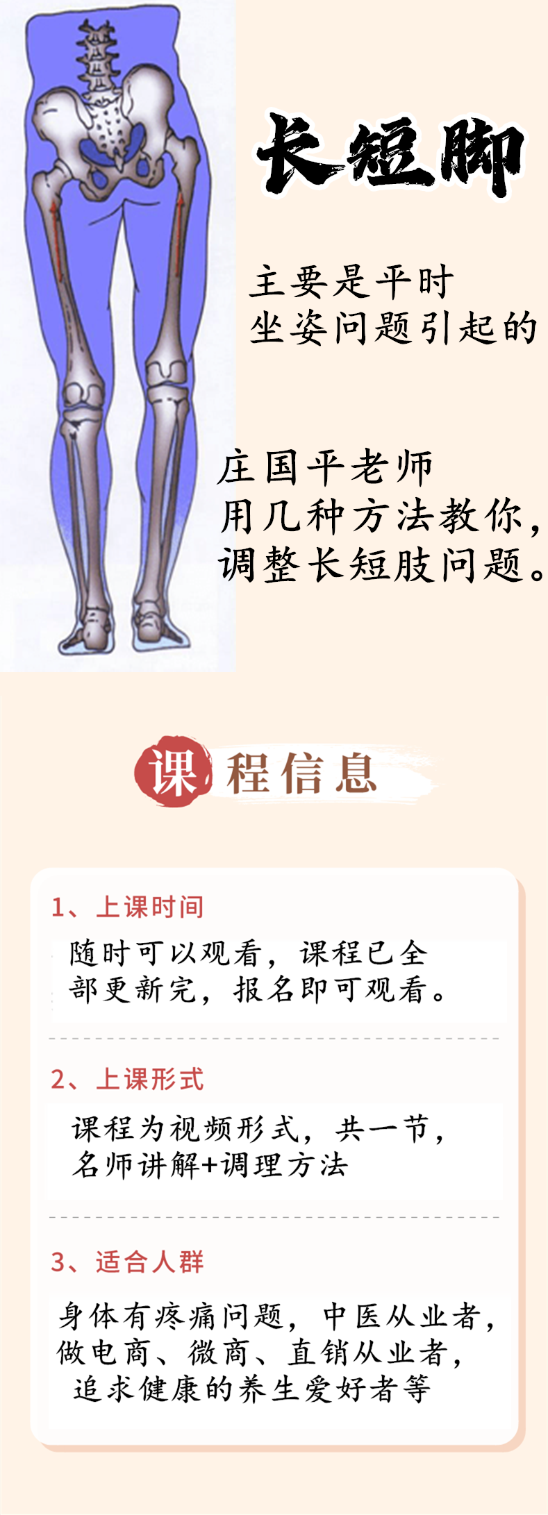 古医经络穴位调理长短脚