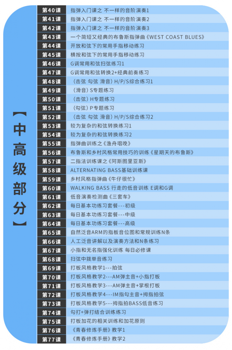 【新版】吉他基本功训练课程 原77课基本功训练教程 新版后面就是老版
