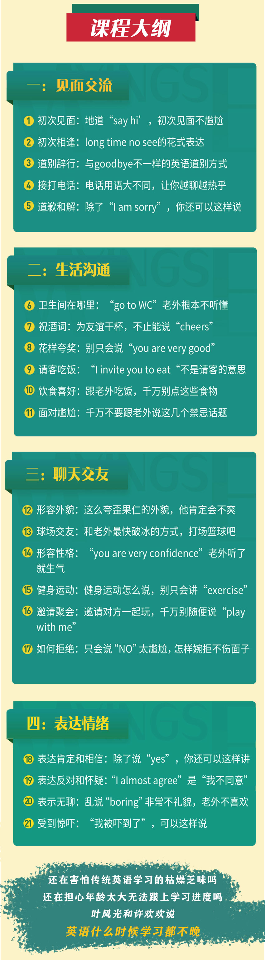 【中美双教】零基础趣味⼝语课：中美双师带你不背单词，不学语法，21天开口说英语