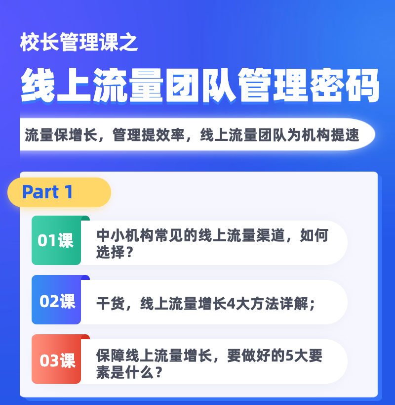 019期-校长管理课之 《线上流量团队管理密码》