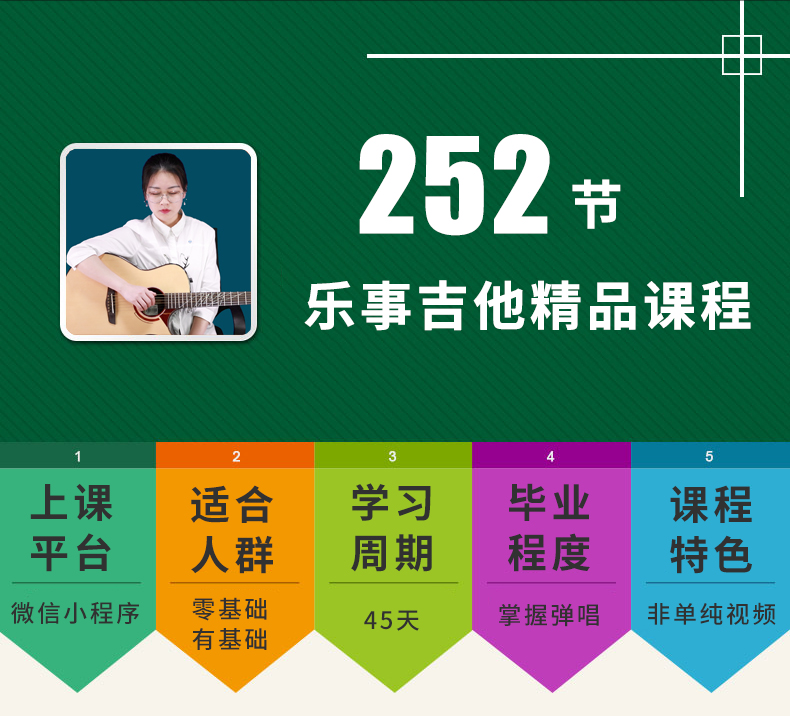 乐事吉他252节吉他视频从零基础到进阶吉他课程