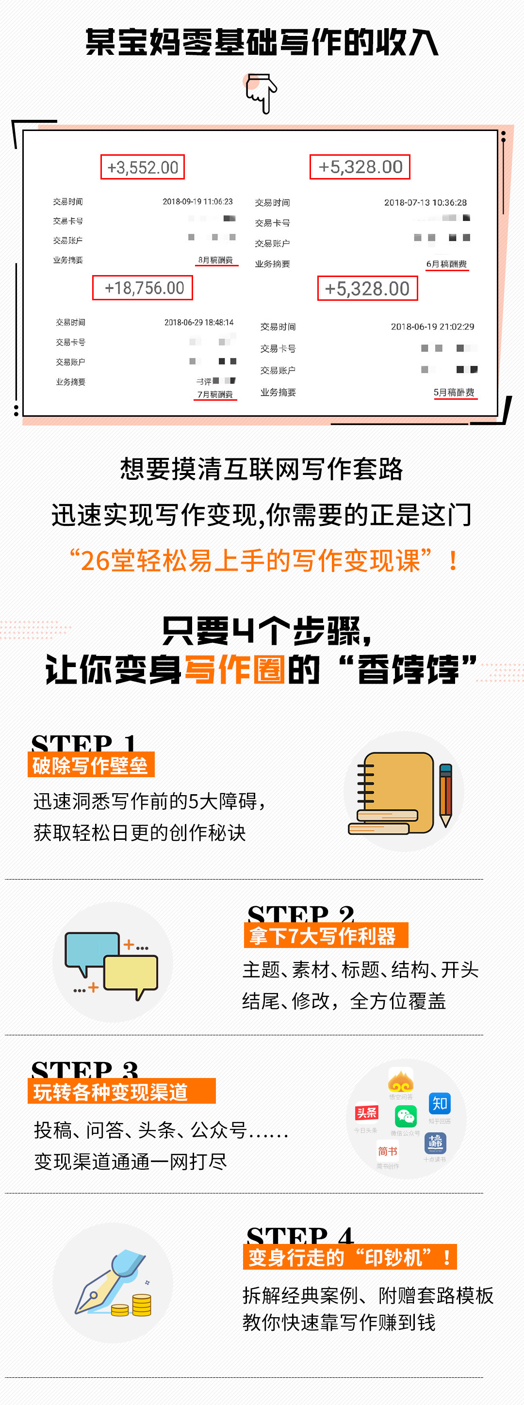 26堂轻松易上手的写作变现课:零门槛、赚钱快、人人都能轻松掌握!