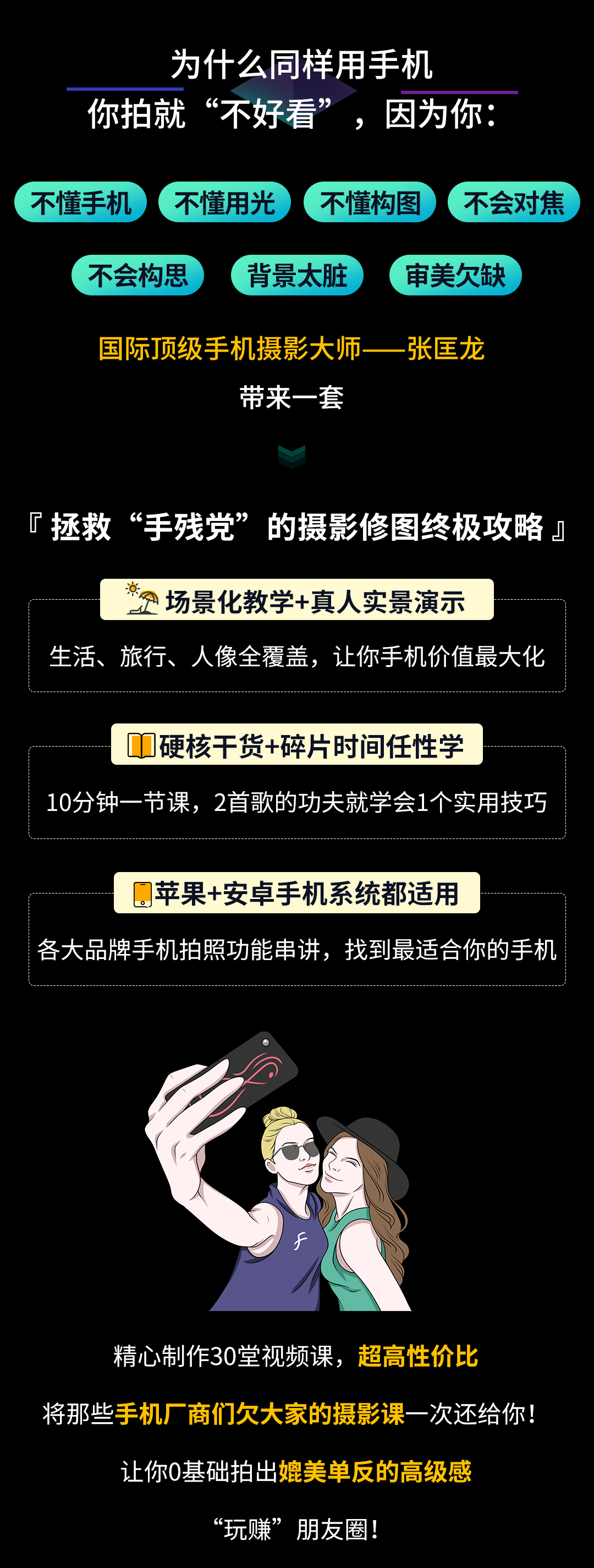 世界手机摄影大赛冠军教你玩转手机、拍摄大片,从“手残小白”逆袭摄影大咖!