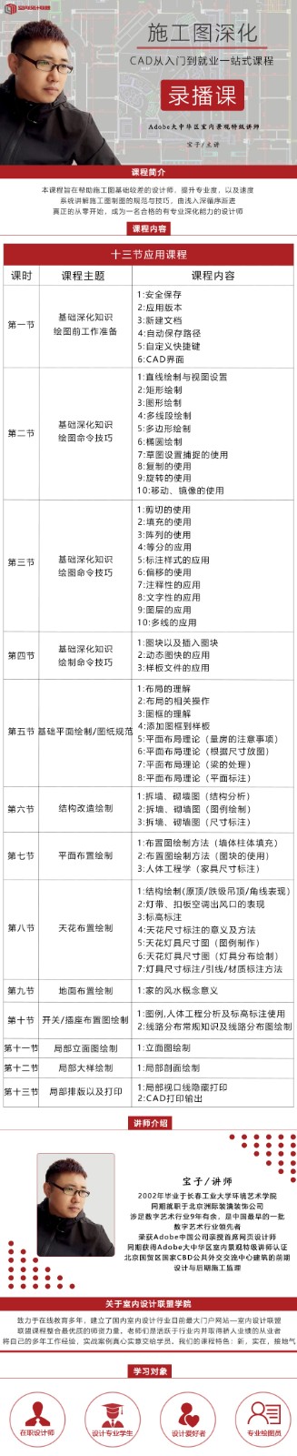CAD制图及施工图深化设计基础-宝子主讲（视频）