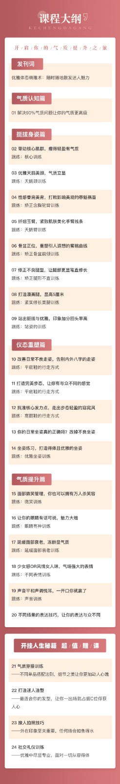 亚洲小姐夏莎亲授：优雅体态精雕术「提升气质&散发魅力」