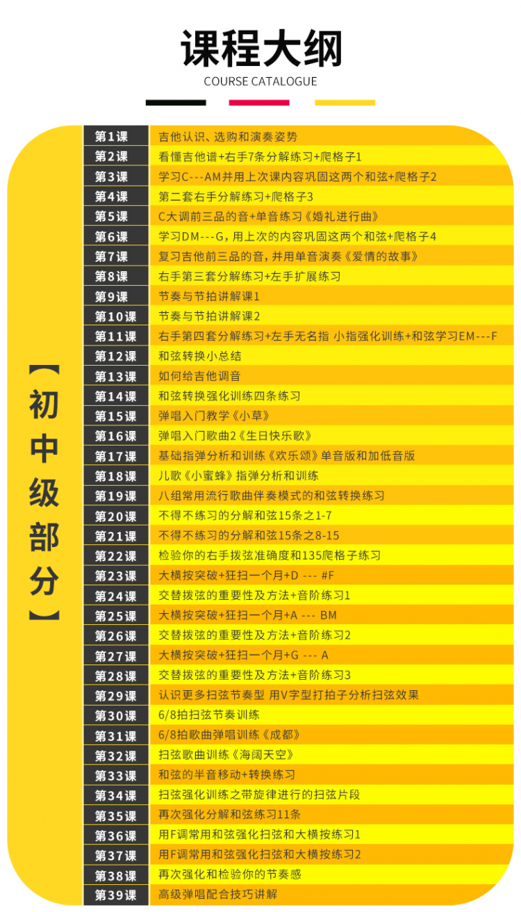 【新版】吉他基本功训练课程 原77课基本功训练教程 新版后面就是老版