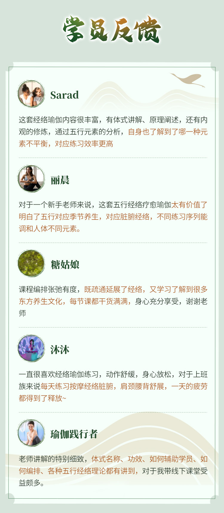 『五行经络疗愈瑜伽』7套排课模版，深入讲练12条经络瑜伽+五行中医+内观疗愈
