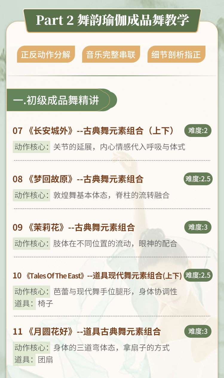 爆款！舞韵瑜伽系统教培课>10支成品舞，承包会员1年舞韵课堂！