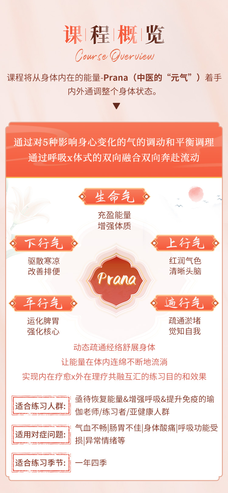 名师精品<五行气脉流瑜伽>疗愈·呼吸·prana，焕发全身能量