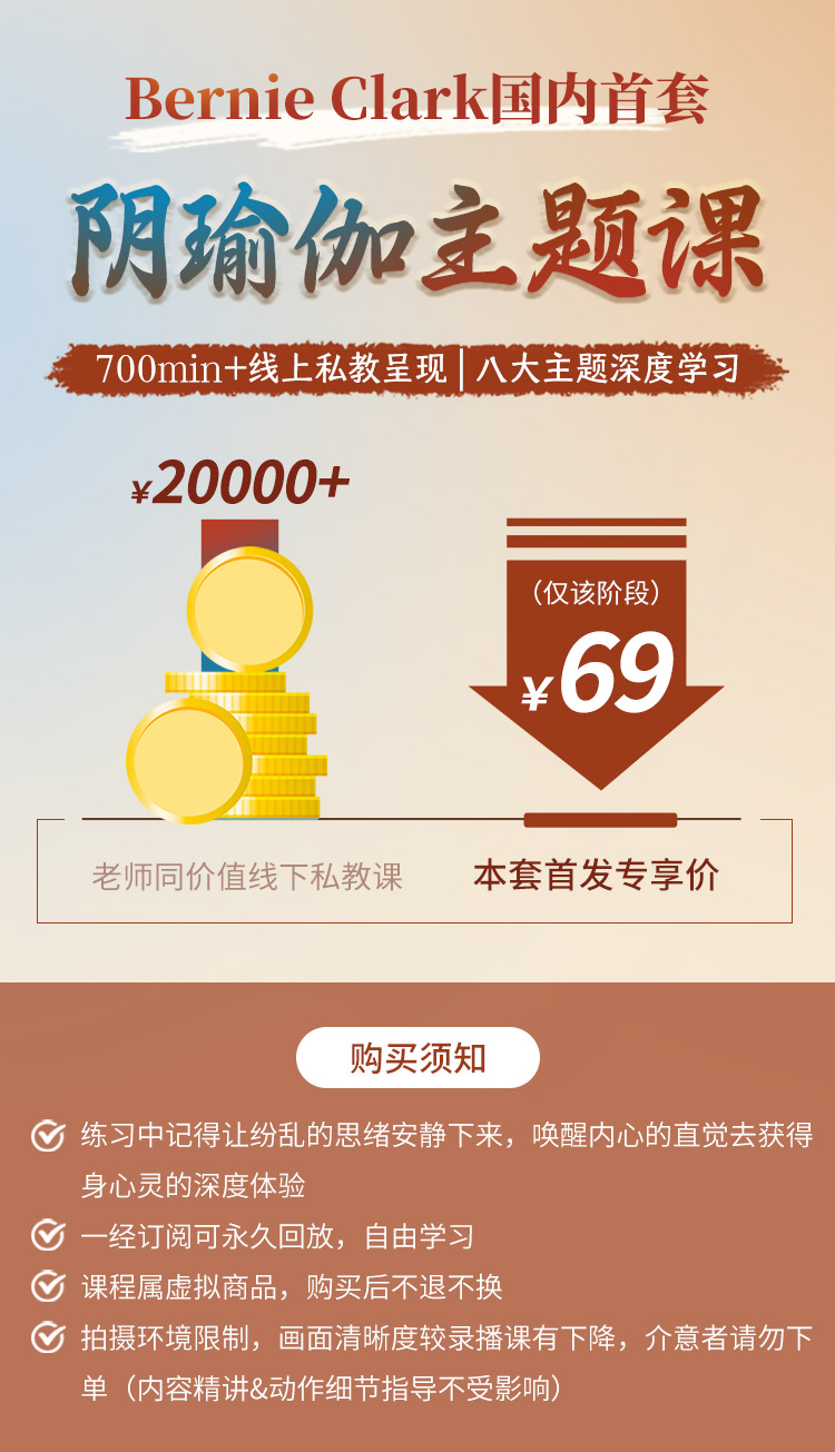 国际大师Bernie Clark<八大阴瑜伽主题序列>700min+独家精华教学