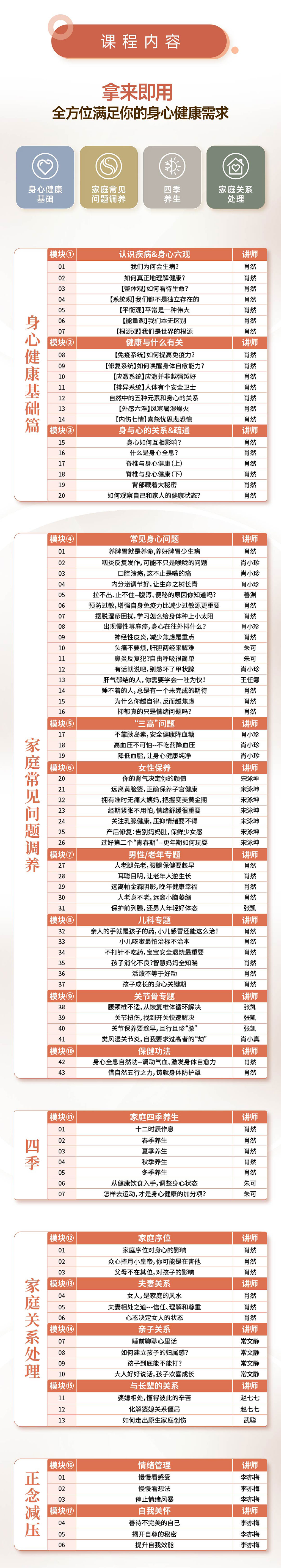 《家庭身心保健师》认证课全新升级！：89节身心保健课，让全家人受益终身！
