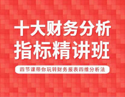 十大财务分析指标精讲班