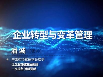 企业转型与变革管理——潘诚