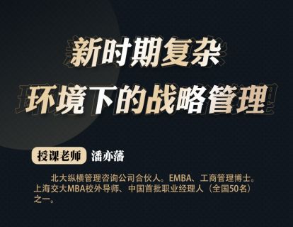 新时期复杂环境下的战略管理——潘亦藩