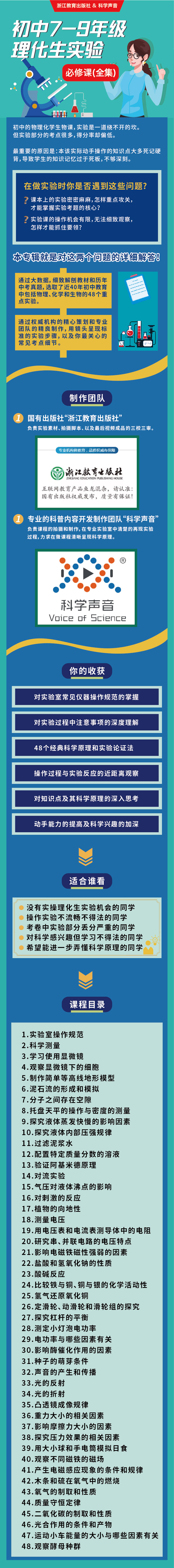 初中7-9年级理化生实验必修课（全集）