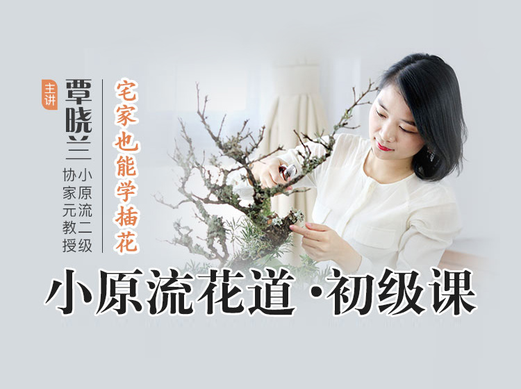 日式花道小原流自由花初级课-在家轻松学插花