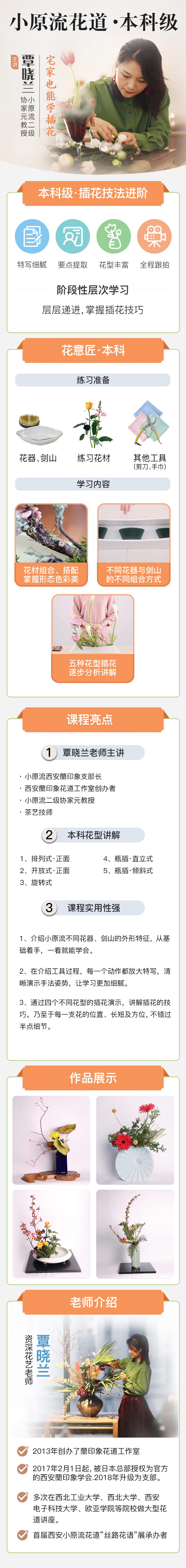日式花道小原流自由花本科 课插花进阶教学