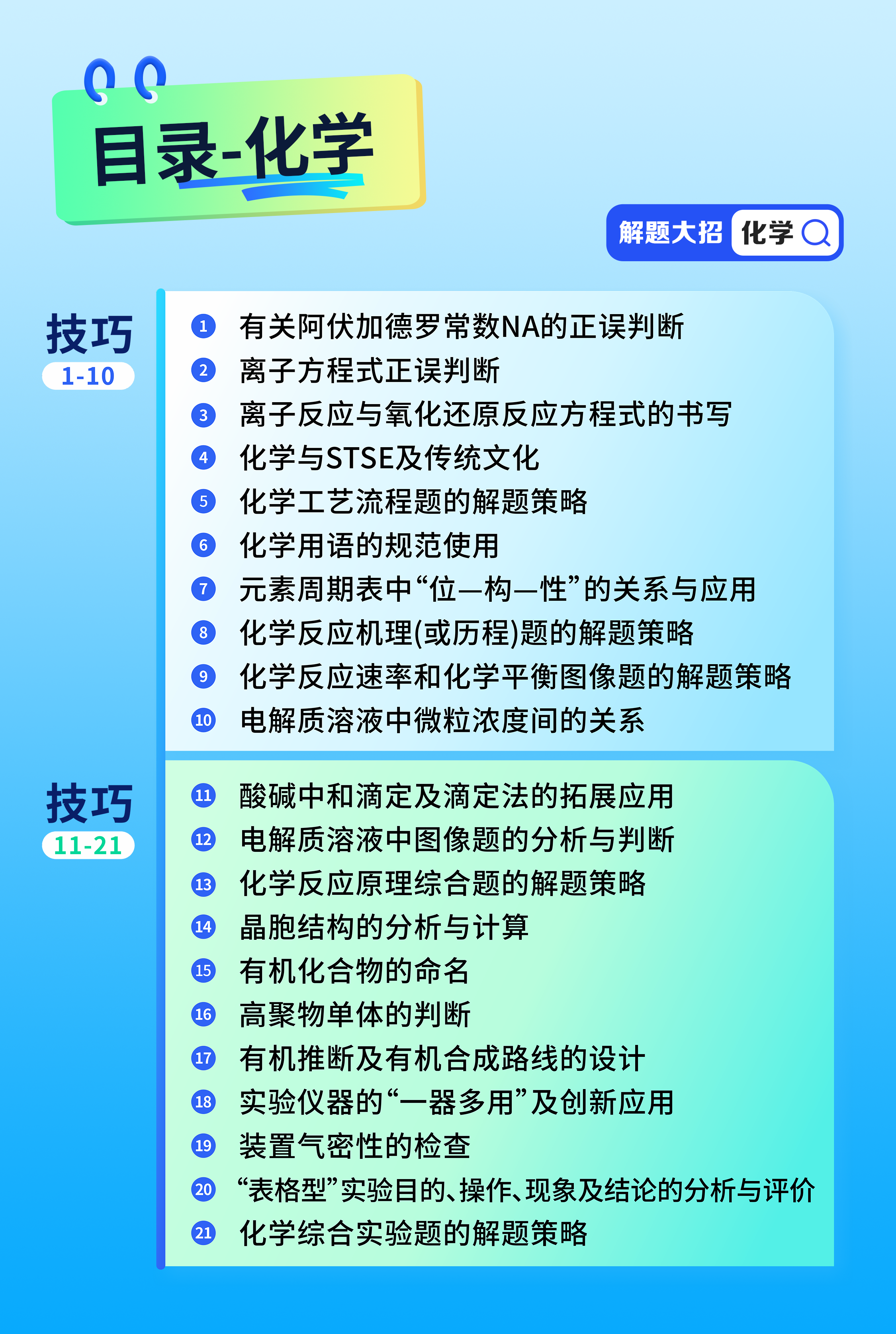 高分技巧大招课（高中化学）