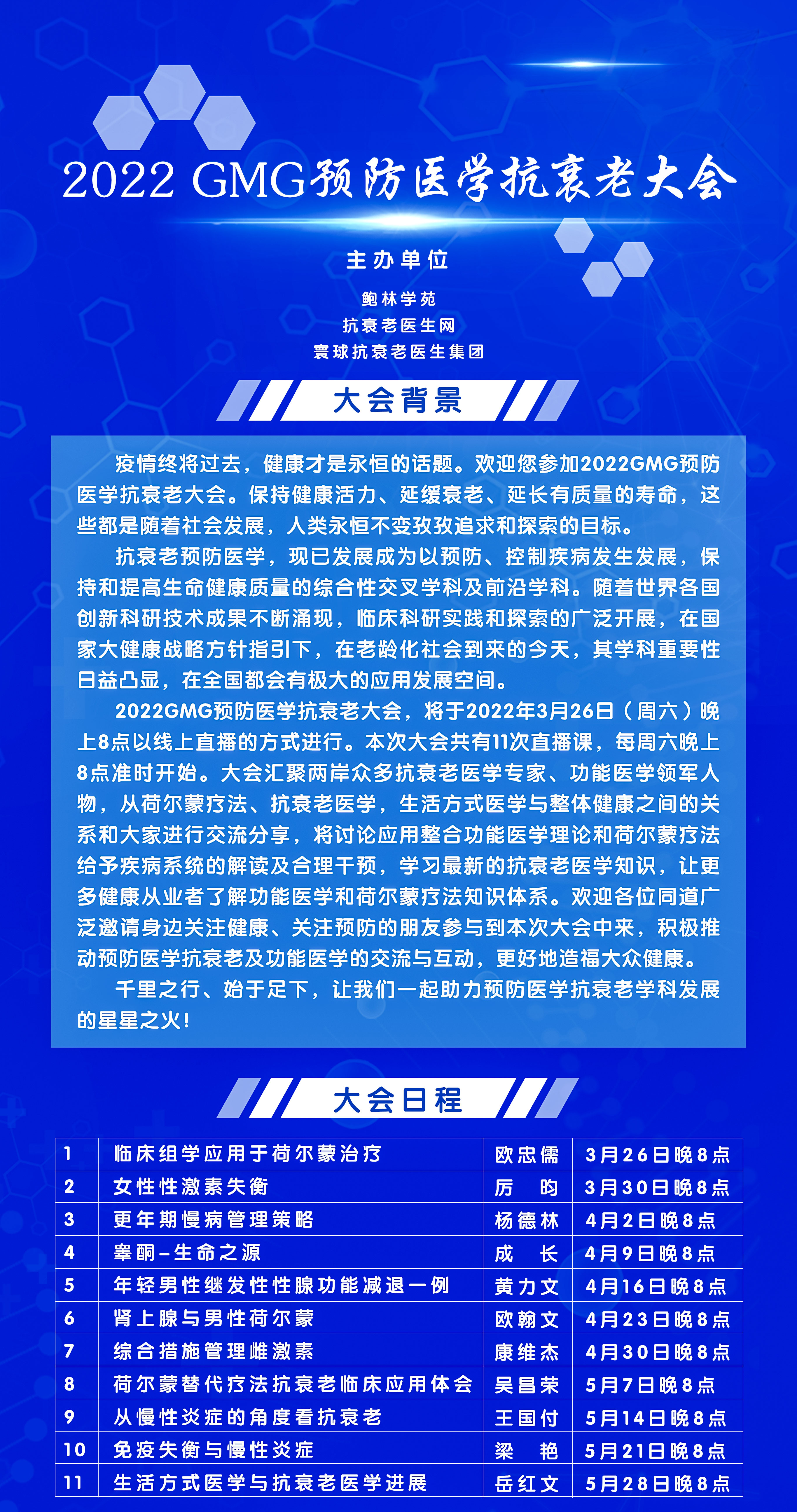 2022GMG预防医学抗衰老大会